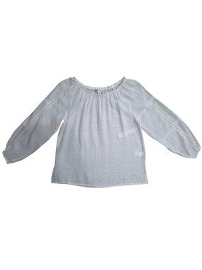Counterparts Women’s White Peasant Top Boho Lace Trim Long Sleeve Size S NWT.